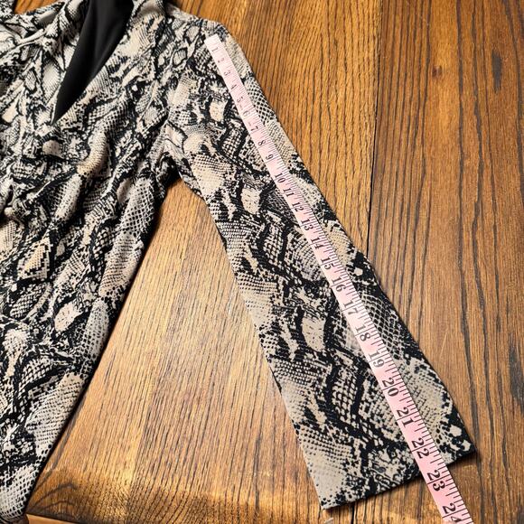 Susan Graver Snakeskin Blazer LP Animal Print Front Jacket Cardigan Stretch - Picture 10 of 12